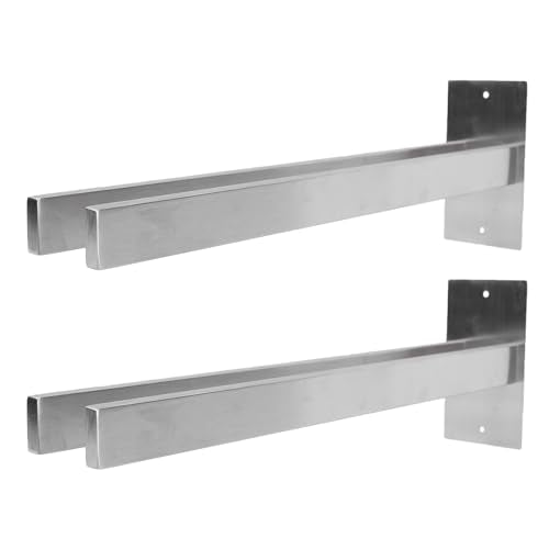 Other Gardening Supplies Rack Stainless Steel Garage Tool Organizer Shelf Brackets High Load Bearing Large Capacity Broom Mop Hanger Wall Hook for Home 15.75x2.76x5.12in 2 Pcs (Silver) - view 3