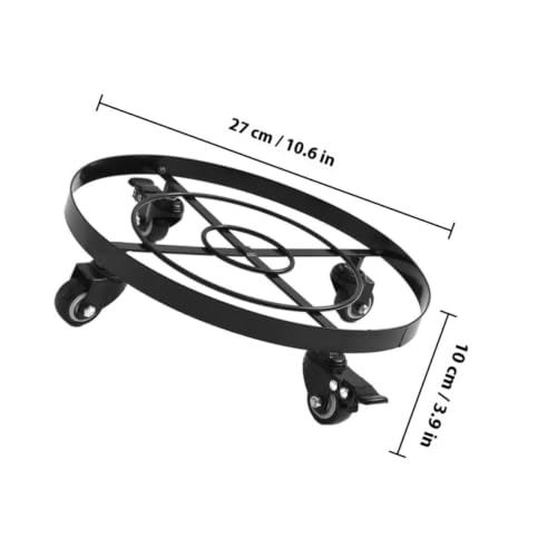 Iron Plant Pot Holder Tray Rolling Stand with Wheels for Planters - view 2