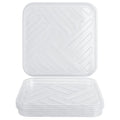 5 Pack 11 Inch of Plastic Plant Saucer, Square Clear Drip Trays for Indoors & Outdoor Plants, Durable Thick Saucer for Flower Pot (11")