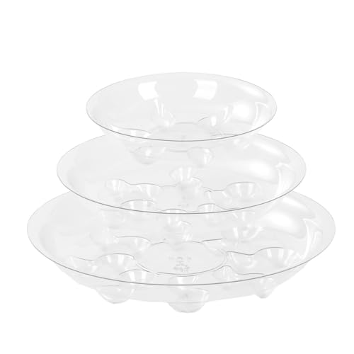 15 Pack Assorted Sizes 6 8 10 Inch Clear Thick Plastic Heavy Duty Sturdy Plant Saucer Drip Trays for pots, 5 Pieces of Each Size (Assorted Sizes 6'', 8'', 10'')