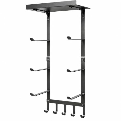 Home Gym Equipment Organizer, Yoga Mat Holder Wall Mount, Yoga Mat Storage Rack with Floating Shelf, 4 Tier Workout Equipment Storage for Foam Roller, Yoga Blocks, Resistance Bands Gym Accessories - view 7