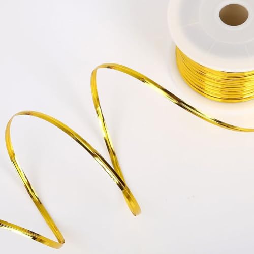 4mm 100 Yards Metal Twist Ties Gift Wrapping Twist Ties Candy Bag Ties Metallic Craft Twist Ties Reusable Plastic Bag Ties Decorative Snack Bags Ties Golden - view 2