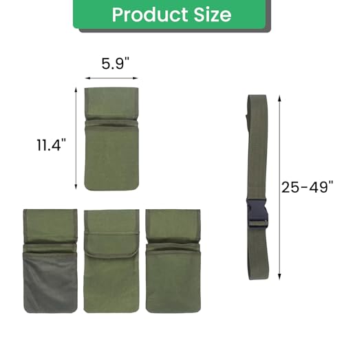 Gardening Tool Belt Bag Canvas Waist Tool Apron Organizer Hanging Pouch with 4 Pockets for Gardeners Picking Fruit Weeding, Fits Women & Men, Waterproof, 1 Pcs - view 4