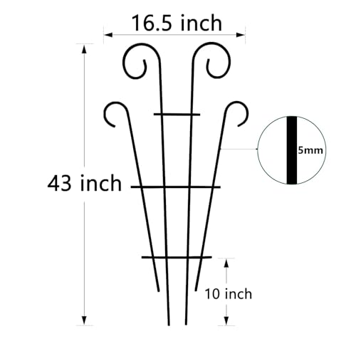 4 Pack 43'' Large Metal Plant Trellis for Climbing Plants - view 7