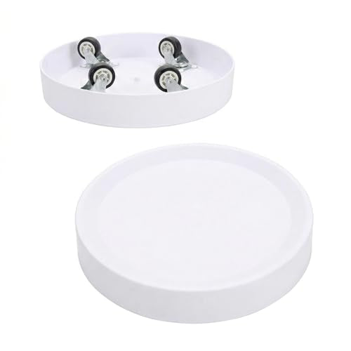 10" Plant Caddy with Hidden Wheels,2Pack White