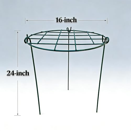 10 Pack 16 x 24 inch Green Peony Cages Grow Through Plant Support Stakes Flower Support Hoops Heavy Plants Brace Rings - view 7
