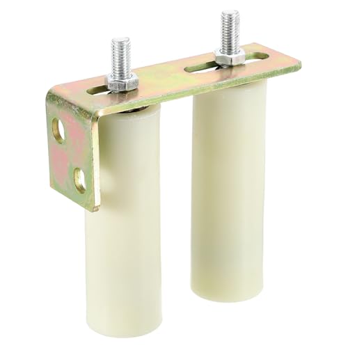 5.9" x 2" Slide Gate Guide Roller, 1Set Universal Adjustable Heavy Duty Sliding Gate Guide Roller Hardware Kit with L-Bracket for Sliding Rolling Gate of Balcony, Bedroom, White