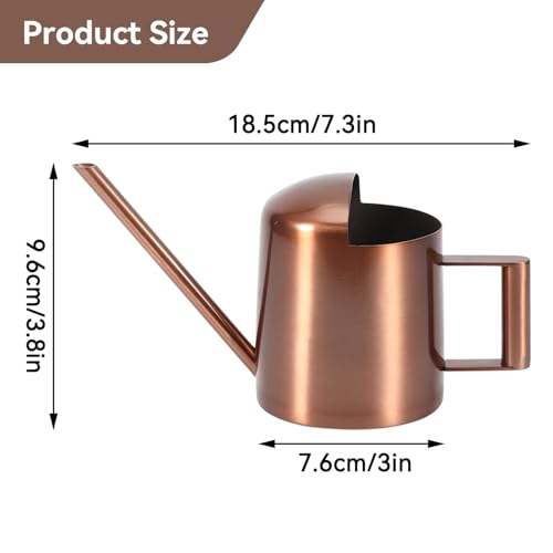 10oz/300ml Watering Can Indoor Plants, Long Spout Small Watering Sprinkling Pot Mini Stainless Steel Water Can Garden Water Pot for Indoor House Plants Bonsai - view 4