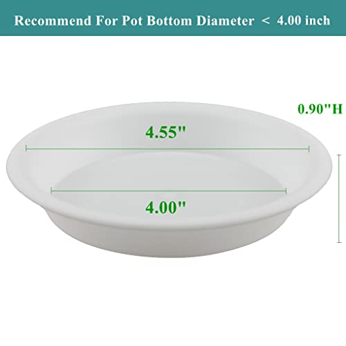 12 Pack 4.55 Inch White Plastic Round Plant Pot Saucer - view 2