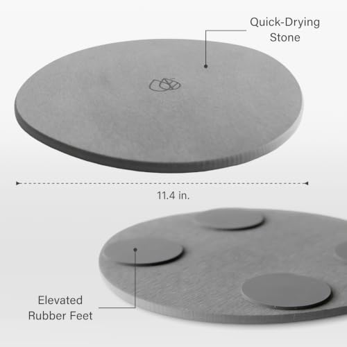 Home Stone Plant Pots Saucer Set 11.8" - Diatomite Water-Absorbing Trays for Indoor Plants, Ideal for Shelves & Floors | Pack of 2 Large - view 4