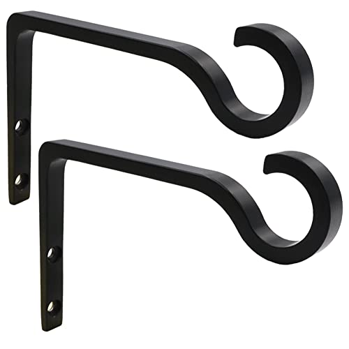 6inch Al-Alloy Hanging Plant Bracket Black 2 Pack