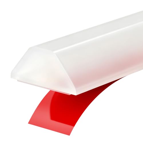 39" Shower Threshold Water Dam, Self-Adhesive Silicone Water Barrier & Shower Water Guard, Solid Triangle Stopper for Walk-In & Curbless Showers, Bathtubs & Sinks, Keeps Floor Dry
