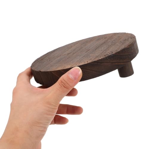 Solid Wood Plant Stand 5.9 Inch round Vintage Distressed Pedestal Riser - view 4