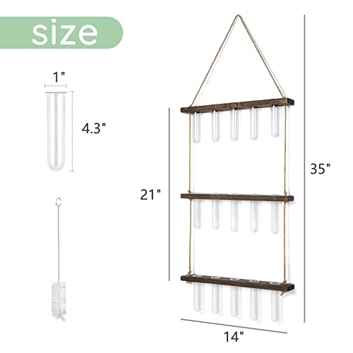 Plant Propagation Station, 3 Tier Brown Wall Hanging Vase Test Tubes - view 6