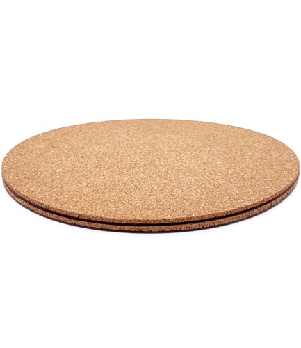 Cork Plant Coasters, Double Layers Cork Plant Mats, 12 Inch, 2 Pcs