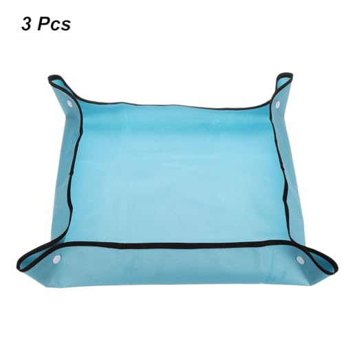 3pcs Repotting Mat 19.7"x19.7" Oxford Cloth Waterproof Blue - view 3