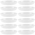 12 Pack 14 Inch Round Plant Saucers, Clear Plastic Plant Saucer Drip Tray, Heavy Sturdy Plant Trays, Planter Flower Pots Saucers for Indoors, Outdoor, Garden