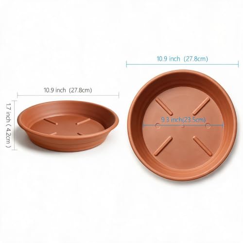 7 Pack Ventilated Plant Saucer, 10 Inch Terracotta Drainage Tray - view 2