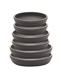 Round Plastic Plant Saucer Drip Tray Set of 6 for Indoor Outdoor Home Garden Flower Plant Container Flower Pot Pallets ((9.4''+10.4"+12'') x2, Dark Grey)
