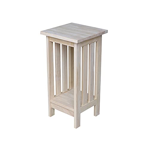 Solid Wood Mission Plant Stand, Unfinished