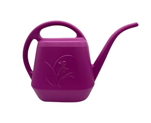 Plant Watering Can - Plastic for Indoor and Outdoor Home Plant - 1/2 Gallon - Rose Red