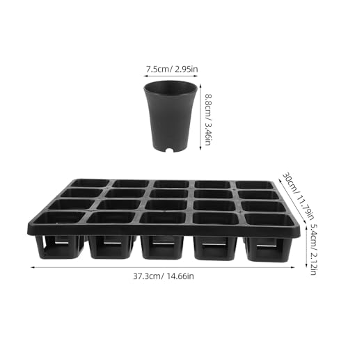 Black Plastic Nursery Plant Pot Holder Tray with Humidity Dome for Cacti - view 2