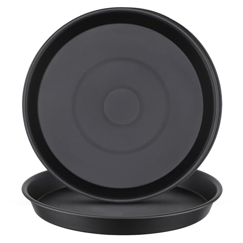 12 Inch Plant Saucer, Black Plant Plates to Catch Water, Pebble Tray for Plant Humidity, Flower Pot Saucers for Indoor and Outdoor Garden(2PCS)