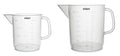 2pcs Plastic Pitcher Set, 1000mL & 2000mL (1L & 2L) - Short Form, Euro Design - Molded Graduations - Chemical Resistant & Autoclavable Polypropylene - Measuring Jug