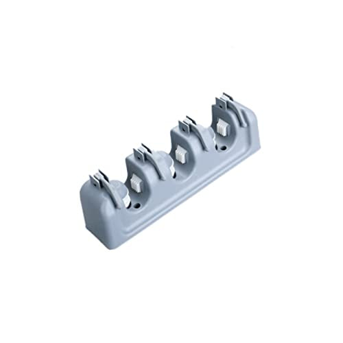 Wall Mounted Broom Mop Holder, 3 Slots 4 Hooks PP Plastic Organizer
