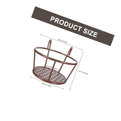 Balcony Hanging Flowerpot Stand Iron Plant Pot Shelf for Patio Railing with Thickened Antique Bronze Frame – Outdoor Gardening Supplies for Hanging Planters and Fence Plant Display - view 2