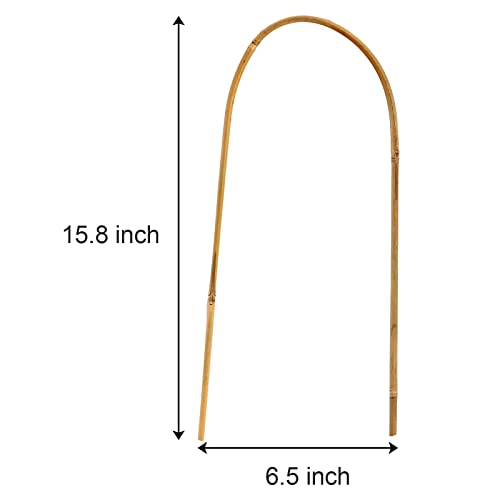20 Pack Bamboo U Trellis Support, 16 Inch U Loop Plant Stake Arch Garden Trellis for Potted Plants, Climbing Flowers and Vines, Ivy, Outdoor Planting - view 2