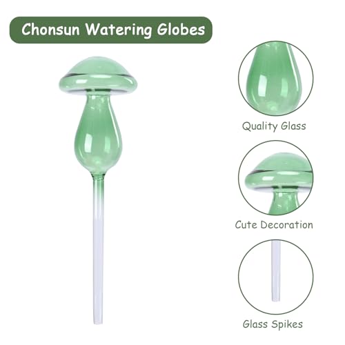 Mushroom Plant Watering Globes 3PCS Plant Watering Devices Glass - view 3