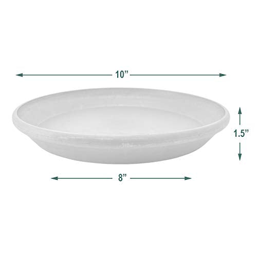 AP25DC 10-inch Plastic/Stone/Wood Composite Plant Saucer Drip Tray – No Drainage Hole (Drillable), Indoor/Outer Water Tray, Dark Charcoal - view 4