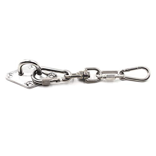 Ceiling Wall Mount Hook Heavy Duty Anchor Diamond Pad Eye Plate 5mm 3/16" 304 Stainless Steel Great for Yoga Swings Hammocks/Boat Rigging/Marine Deck Hardware/Suspension Training Straps - view 5