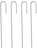 100-Pack Heavy Duty Garden Stakes - 1/2" x 8" Galvanized Steel U-Shaped Staples for Drip Irrigation & Weed Fabric