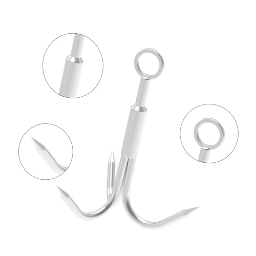 Grappling Hook with 3-Claw Stainless Steel,3 Claw Climbing Carabiner Hook for Retrieving,Outdoor Hiking,Tree Limb Removalr,Salvage. - view 3