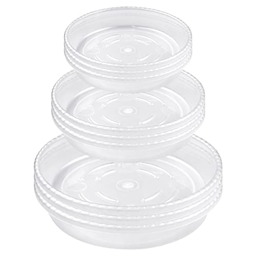 9 Pack Clear Plastic Plant Saucer, Durable Plant Trays Flower Plant