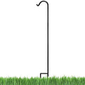 Ashman Black Shepherd Hook 92 Inch, 1/2-Inch Thick, Solid Metal Single Piece Hook, Super Strong, Rust Resistant, Hanging Plant Baskets, Wind Chimes, Lanterns, Heavy Bird Feeders & More (Pack of 1)
