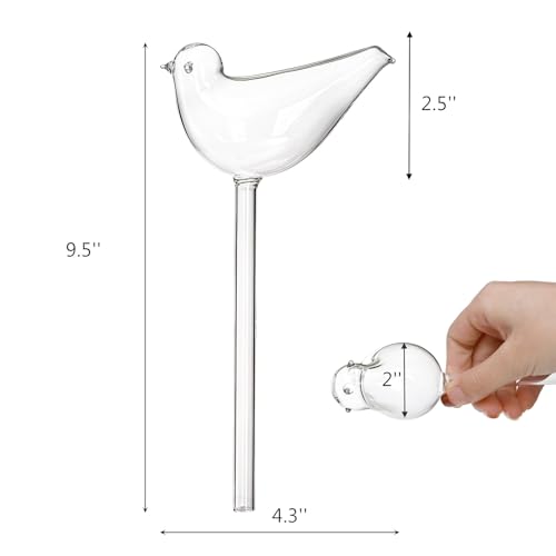 4 Pack Plant Waterer Automatic Self Watering Globes, Bird Shape Design Hand Blown Glass Plant Watering Bulbs Garden Water Device - view 2