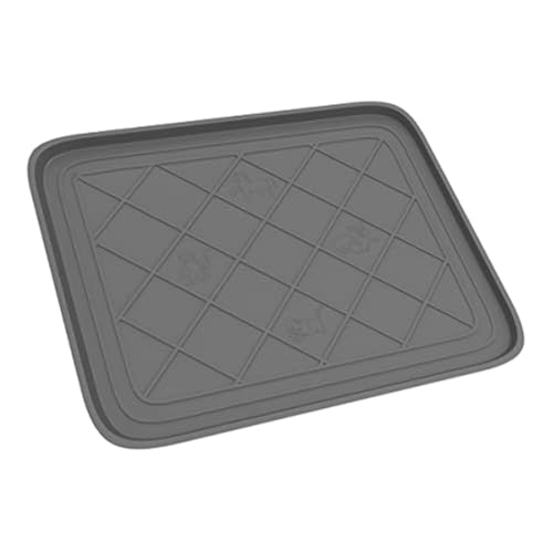 All Weather Indoor Outdoor Boot Mat with Raised Lip, Gray, 19.75"