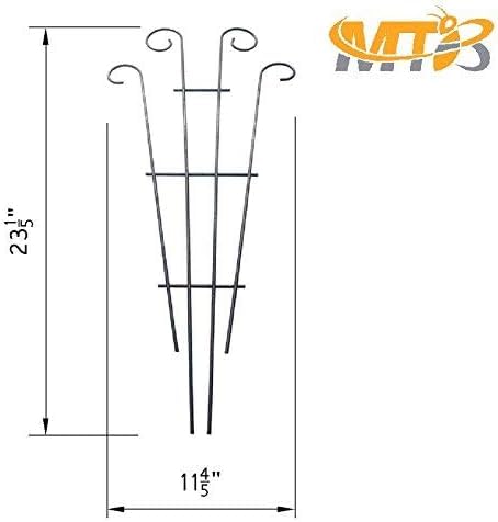 2 Pack Black Coated Wave Pot Trellis 23'' Stakes for Climbing Plants Patio Plant Support for Outdoor,Rose, Vegetable Flower, Backyard - view 2