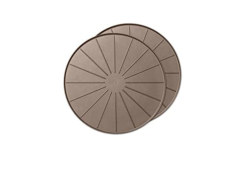 15" Plant Mats/Coasters - for Floor Protection from Planter Spills, leaks and Soil (8A15CST2PKTN)- Tan (2-Pack)