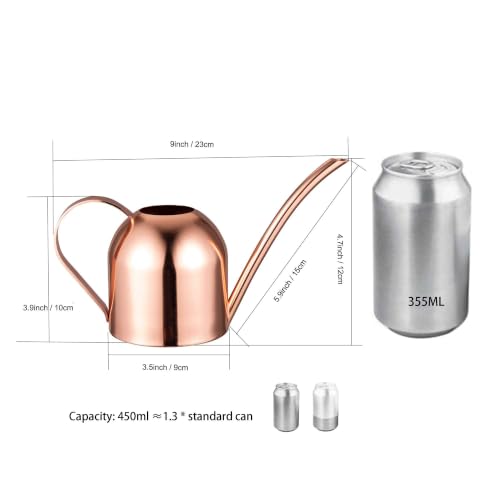 Mini Indoor Watering Can for Small Plants, Stainless Steel with Long Spout, 15oz/450ml – Perfect for Desk, Windowsill & Bonsai - view 2