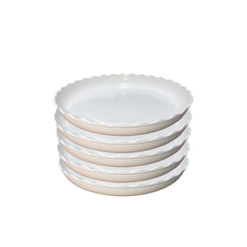 12 Inch Light Grey Plant Saucers 5 Pack,Saucers for Potted Plants,Flower Pot Drip Trays for Indoor & Outdoor Ceramic or Plastic Flower Pot Drip Trays for Large to Small Pots