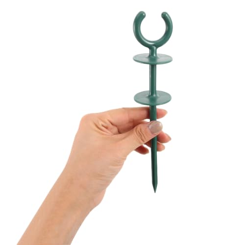 10PCS Plastic Garden Hose Guide Spike, Green Stake for Plant Protection - view 4