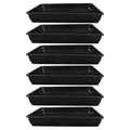 6pcs Square Plant Pot Saucer Black Plastic Drip Tray for Balcony Gardening