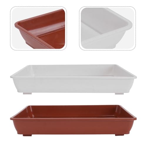 4PCS Plastic Plant Pot Saucer 21.5x21.5x2.5cm Square Bonsai Tray - view 7