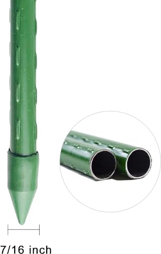 Garden Stakes 57 inch 4.8ft Sturdy Tomato Stakes, Plant Stakes for Outdoor Plants, Metal Plant Support Sticks for Gardening, Pack of 50 - view 3