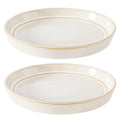 Plant Saucers, 2-Pack 6.5 Inch Ceramic Flower Pot Saucers, Thickened Plant Pot Saucers, Plant Trays to Catch Water for Indoors Outdoors Medium Potted Plants (White)