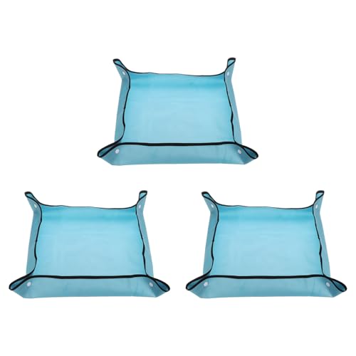 3pcs Repotting Mat 19.7"x19.7" Oxford Cloth Waterproof Blue